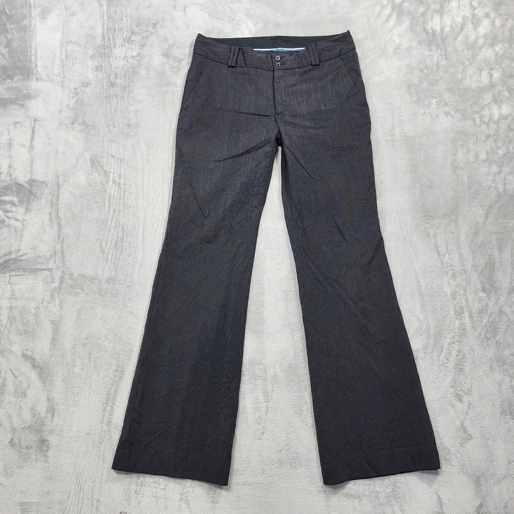 Vintage Y2K Banana Republic Pants Womens 6 Black Striped Martin Fit Stretch Wool